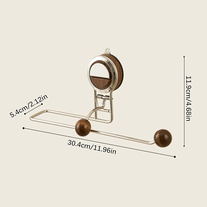 Space Efficient Kitchen Paper Towel Organizers Suction Wall Mount Rustproof Stainless Steel Wood Materials Stainless Steel Towel Rack
