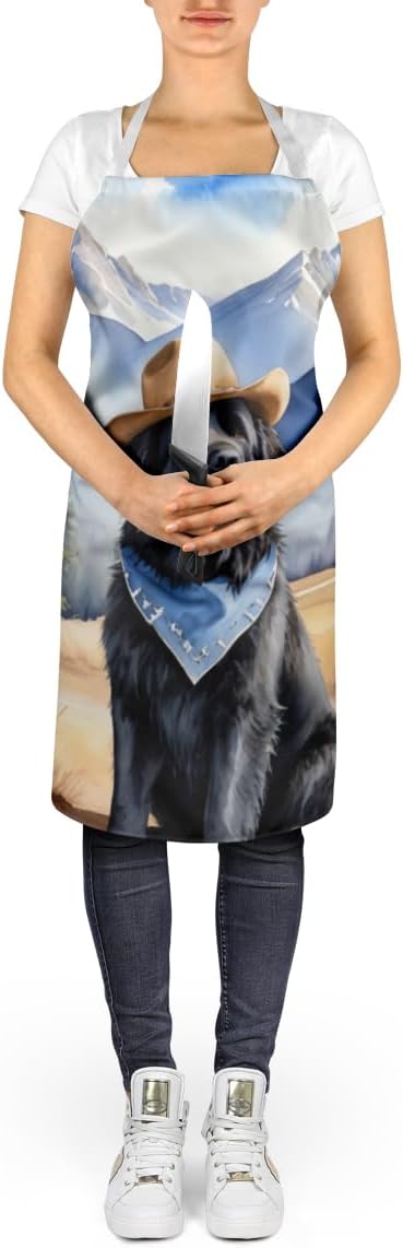 Caroline's Treasures Newfoundland Cowboy Welcome Apron Cooking Kitchen Server Baking Crafts Gardening for Adult Women Men, Unisex, Large, Multicolor