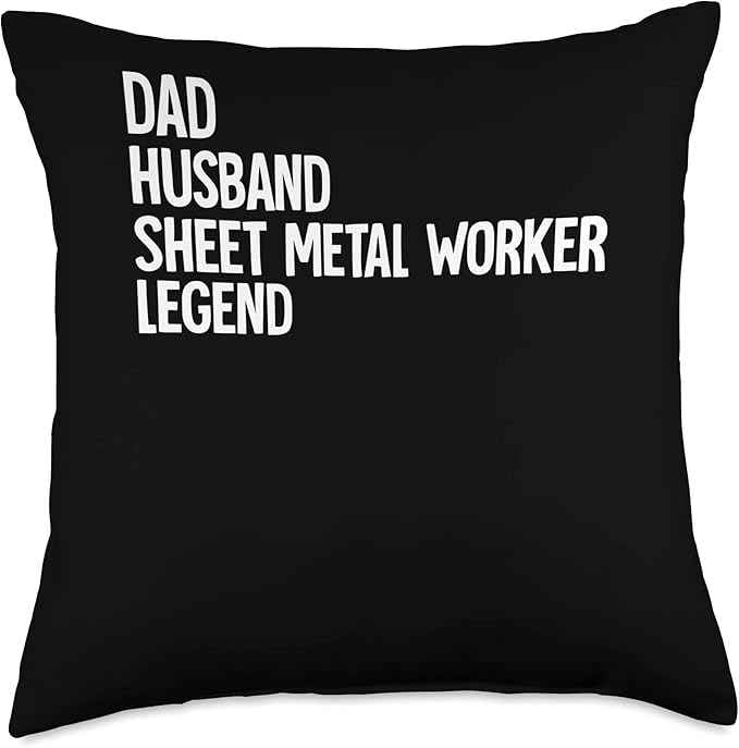 Sheet Metal Worker Dad Husband Throw Pillow, 18x18, Multicolor