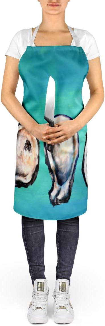 Caroline's Treasures Four Oyster Shells on Board Apron Cooking Kitchen Server Baking Crafts Gardening for Adult Women Men, Unisex, Large, Multicolor