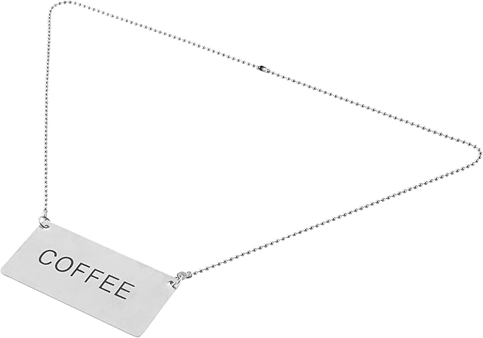 Restaurantware 26 Inches Chafer Urn Chain and 3.5 x 1.6 Inch "Coffee" Label - 12 Count - Met Lux Stainless Steel Chafing Dish Accessory, Durable, Easy to Use - Label for Catering, Buffet