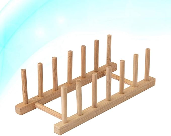 2pcs Wood Dish Racks Kitchen Countertop Plate Drainers Kitchen Supplies