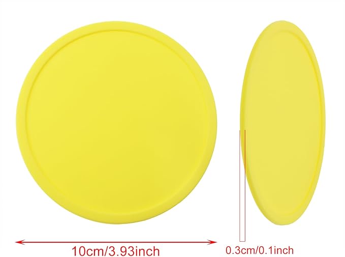 ONLYKXY 3 Pieces 3.93 Inch Silicone Coasters, Round Coasters for Drinks, Beverage Coffee Tea Coaster (Yellow)
