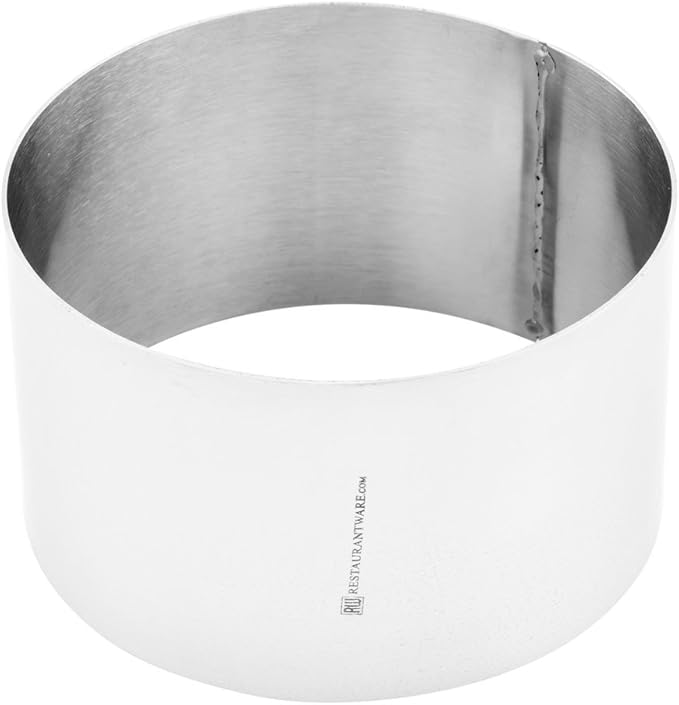 Restaurantware 4 x 2.4 Inch Baking Ring 1 Round Cake Ring - Oven-Ready Freezable Stainless Steel Ring Mold Dishwashable For Cooking Or Baking