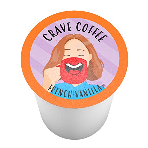 Crave Beverages Flavored Coffee Pods Compatible with 2 K-Cup Brewers, Single Serve French Vanilla, 40 Count