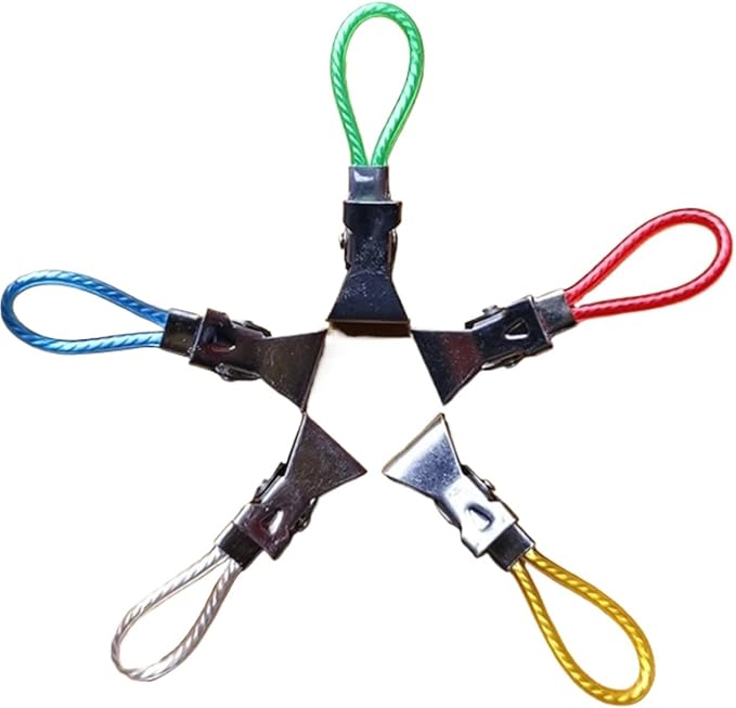 100pcs Colorful Rope Towel Clips Stainless Steel Hooks Multi-Function for Kitchen Bathroom Living Room(Mixed color)