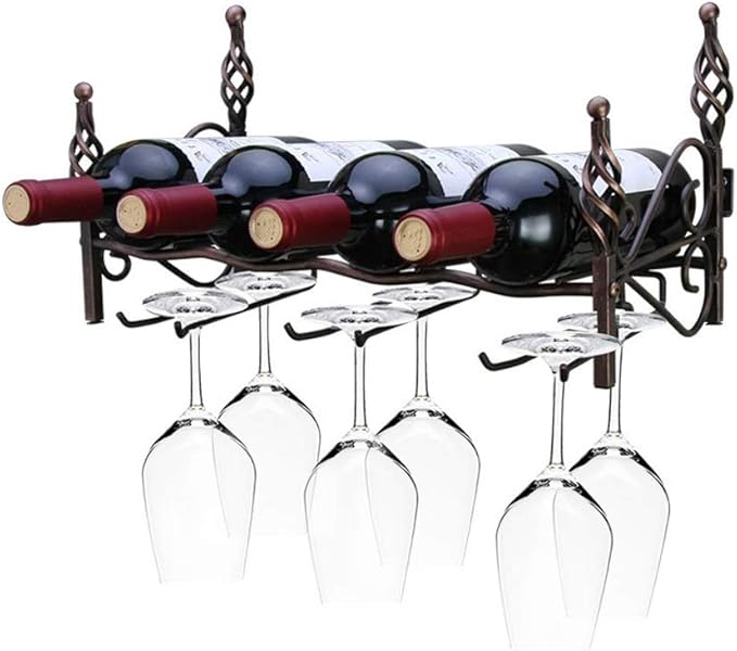 Creative European Wrought Iron Wine Rack Living Room Kitchen Bar Wall Decoration Rack Free Standing Narrow
