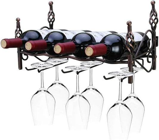 Creative European Wrought Iron Wine Rack Living Room Kitchen Bar Wall Decoration Rack Free Standing Narrow