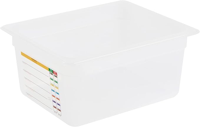 Restaurantware Food Storage Container 10 Pack of 12.7 x 10.3 x 3.9 Inches Plastic Stackable Storage Box White Reusable Label Container Dishwasher Safe For Restaurants And Kitchens