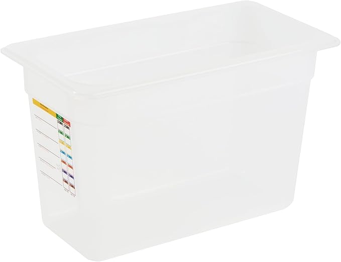 Restaurantware Food Storage Container 10 Pack of 12.7 x 6.8 x 7.8 Inches Plastic Stackable Storage Box White Reusable Label Container Dishwasher Safe For Restaurants And Kitchens