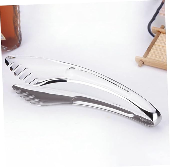 Spatula Metal Bread Toaster Sandwich Toaster 3pcs BBQ Tongs Pasta Noodles Tongs Bread Tongs Serving Clips Stainless Steel Food Clip Kitchen Serving Tongs Fixture Snack Appetizer, Silver