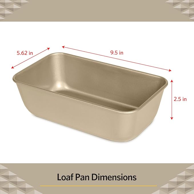 Glad Loaf Baking Pan Nonstick - Heavy Duty Metal Bakeware for Bread and Cakes, 9.5 x 5.62 x 2.5 inches