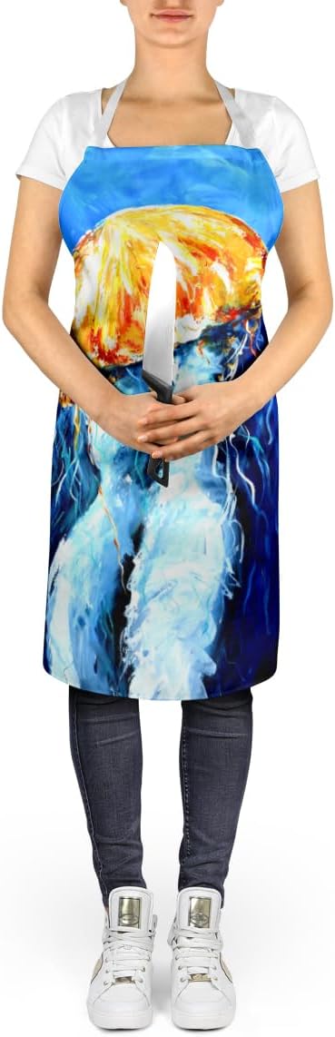 Caroline's Treasures Fanta Sea Jellyfish Apron Cooking Kitchen Server Baking Crafts Gardening for Adult Women Men, Unisex, Large, Multicolor