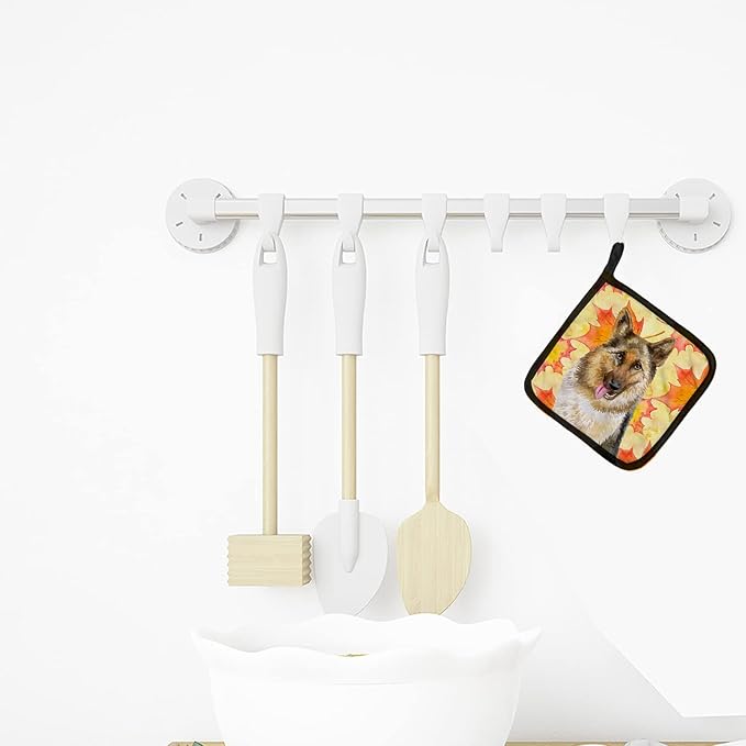 Caroline's Treasures BB9915PTHD German Shepherd Fall Pair of Pot Holders, Yellow Kitchen Heat Resistant Pot Holders Sets Oven Hot Pads for Cooking Baking BBQ, 7 1/2 x 7 1/2