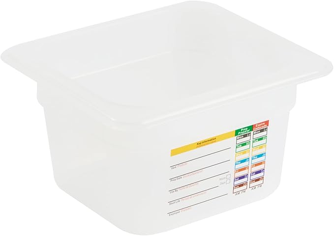 Restaurantware Food Storage Container 10 Pack of 6.8 x 4.2 x 3.9 Inches Plastic Stackable Storage Box White Reusable Label Container Dishwasher Safe For Restaurants And Kitchens
