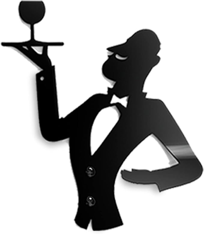 Pierre - Kitchen Towel Holder in a French Wine Waiter Design. Black Towel Hook - Hand Towel Holder for Bathroom & Kitchen - Heavy Duty Shower Hook - Service Waiter Design