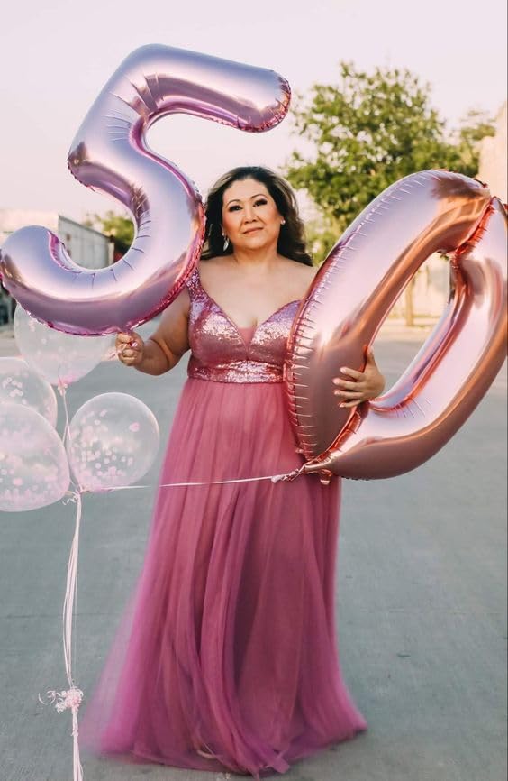 60 Balloon Numbers, Happy 60th Birthday Decorations for Men Women, Pearl Pink Number 60 Balloons Party Decorations for Wedding, Celebration Party, Graduations