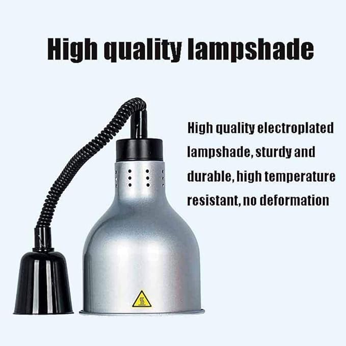 Retractable Hanging and Food Heat Retention lamp Single Head Expansion and Contraction Chandelier Buffet Cafeteria Food Insulation red Food Heating lamp 60 180 cm Long Length adju
