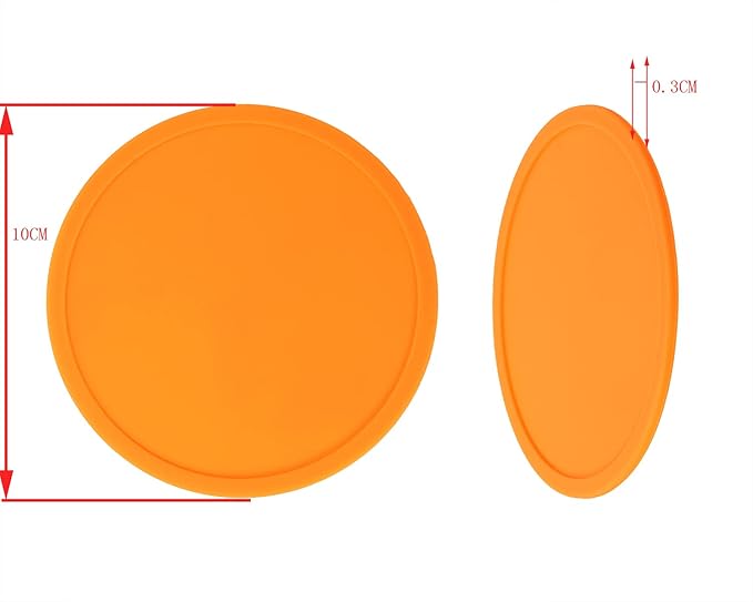 ONLYKXY 3 Pieces 3.93 Inch Silicone Coasters, Round Coasters for Drinks, Beverage Coffee Tea Coaster (Orange)