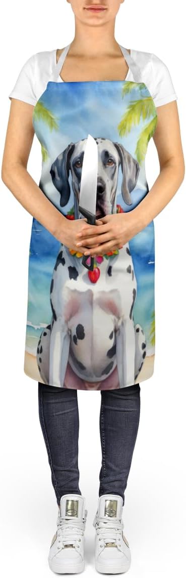 Caroline's Treasures Great Dane Luau Apron Cooking Kitchen Server Baking Crafts Gardening for Adult Women Men, Unisex, Large, Multicolor