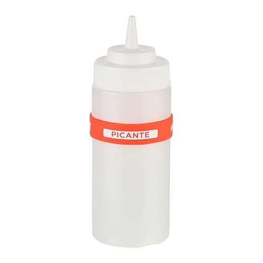 Restaurantware Silicone Squeeze Bottle Band 10 Count 2.75 Inch Dishwasher Safe Condiment Identification Band, Hot Red Non-Slip Label Band for Condiment Labeling at Restaurants, Food Trucks
