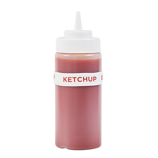 Restaurantware Silicone Squeeze Bottle Band 10 Count 2.75 Inch Dishwasher Safe Condiment Identification Band, Ketchup White Non-Slip Label Band for Condiment Labeling at Restaurants, Food Trucks