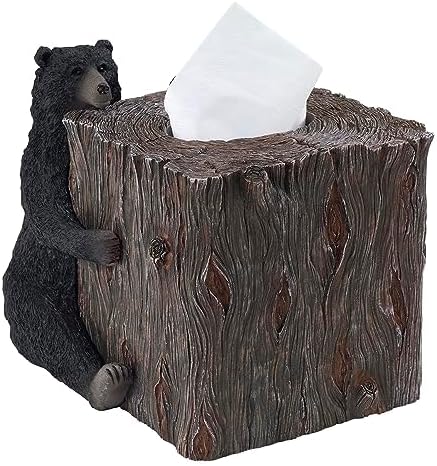 Avanti Linens - Tissue Box Cover, Animal Inspired Home Decor (Black Bear Lodge Collection)