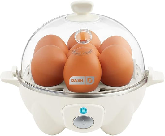 Dash Rapid Egg Cooker - Boiler, Poacher & Steamer - Includes Measuring & Recipe Guide - Dishwasher Safe - BPA Free - Holds 7 Eggs, Cream
