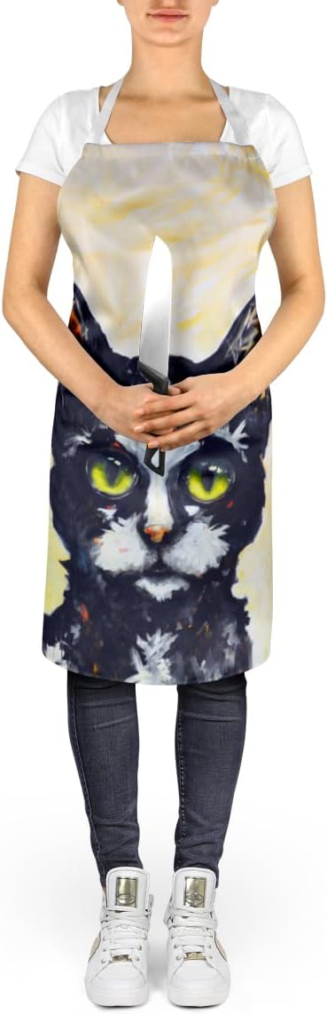 Caroline's Treasures Big Kitty Cat Apron Cooking Kitchen Server Baking Crafts Gardening for Adult Women Men, Unisex, Large, Multicolor