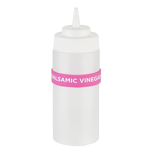 Restaurantware Silicone Squeeze Bottle Band 10 Count 2.75 Inch Dishwasher Safe Condiment Identification Band, Balsamic Vinegar Purple Non-Slip Band for Condiment Labeling at Restaurants, Food Trucks