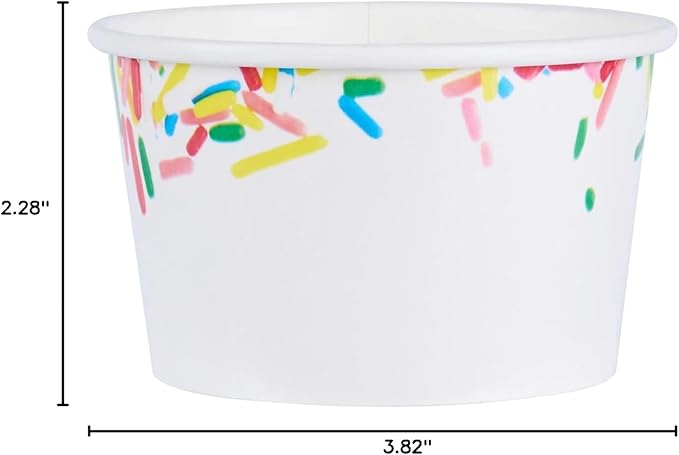 Restaurantware Ice Cream Cups 50 Pack of 8 oz Leak-Resistant Disposable Dessert Bowl Frozen Yogurt Cup Round Paper Container For Cold And Hot Desserts