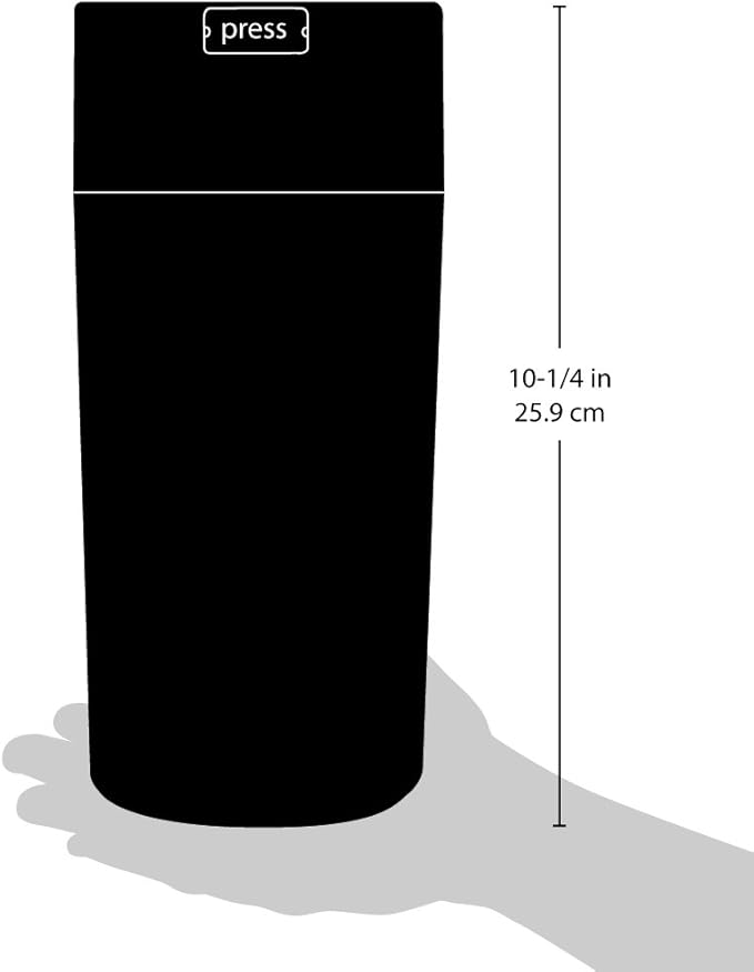 Tightvac - 5oz to 24 Ounce - Patented Airtight Container | Multi-use Vacuum Container Works as Smell Proof Containers for Herbs and Dry Goods. Black Clear