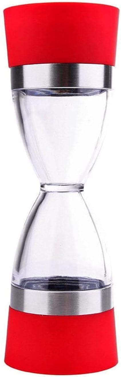 Pepper Mill Grinder Manually 2 in 1 Hourglass Shape Dual Salt Pepper Mill Spice Grinder Pepper Shaker for Kitchen Cooking Tools Easy to Clean (7.0-Inch) for Home, Barbecue, Party (Color : 1) (1 )