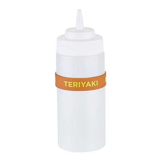 Restaurantware Silicone Squeeze Bottle Band 10 Count 2.75 Inch Dishwasher Safe Condiment Identification Band, Teriyaki Brown Non-Slip Label Band for Condiment Labeling at Restaurants, Food Trucks