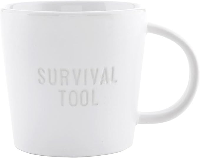 Santa Barbara Design Studio Gift Coffee Mugs Tall Debossed Matte Ceramic Coffee or Tea Cup, 14-Ounce, Survival Tool