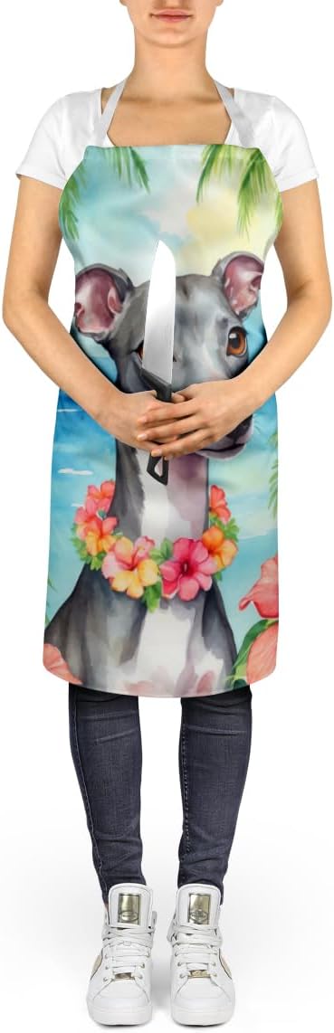 Caroline's Treasures Italian Greyhound Luau Apron Cooking Kitchen Server Baking Crafts Gardening for Adult Women Men, Unisex, Large, Multicolor