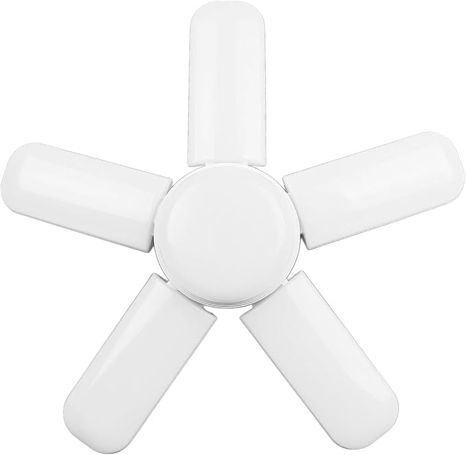 LED Garage Light, 5-Blade Plastic Garage Light Voice Control for Home