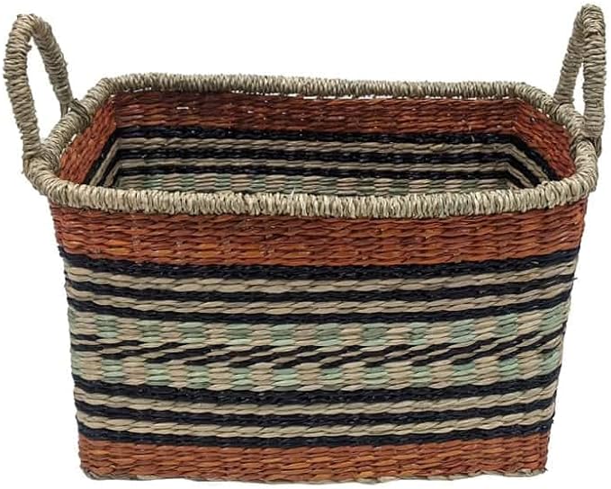 Ashland Multicolor Seagrass Tote Basket, Spring Home Decor