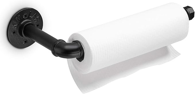 Industrial Pipe Kitchen Paper Towel Holder,Elibbren Heavy Duty DIY Industrial Rustic Wall Mount Paper Towel Ract for Kitchen Bathroom, 1 Pack