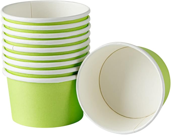 Restaurantware-Coppetta 5-Ounce Dessert Cups, 200 Disposable Ice Cream Cups - Lids Sold Separately, Sturdy, Light Green Paper Frozen Yogurt Bowls, For Hot And Cold Foods, Perfect For Gelato Or Mousse