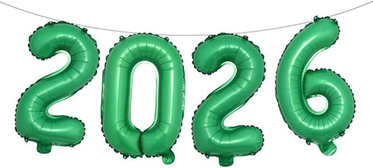 16 Inch 2026 Balloons Number 2026 Foil Balloons for New Years Eve Party Supplies Anniversary Party Graduation Decorations Home Office Decoration (2026 Green)