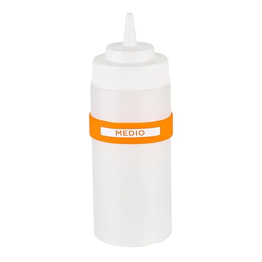 Restaurantware Silicone Squeeze Bottle Band 10 Count 2.75 Inch Dishwasher Safe Condiment Identification Band, Medium Orange Non-Slip Label Band for Condiment Labeling at Restaurants, Food Trucks