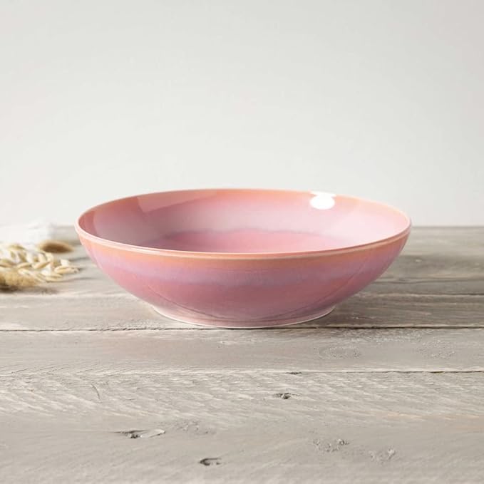 like. by Villeroy & Boch Perlemor Coral Low Serving Bowl, Premium Porcelain, Made in Germany, Dishwasher and Microwave Safe, 10.25 x 2.75 in