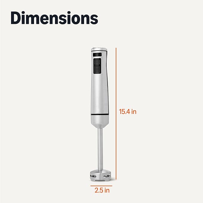 Amazon Basics 500 Watt Multi-Speed Immersion Hand Blender, Corded, Silver