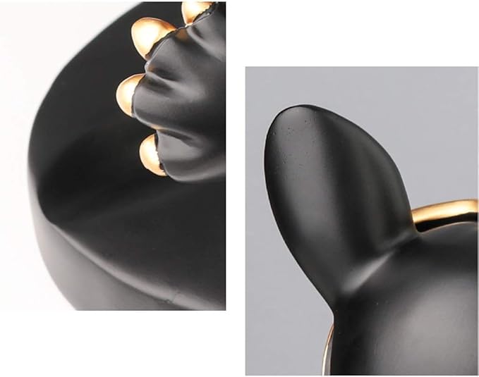 Wine Rack Creative Animal Dog Shape Wine Rack Handmade Resin Desktop Artwork Kitchen Decorations Wine Storage Box(Black and Green) Wine Bottle Holder (Color : Brass) (1)