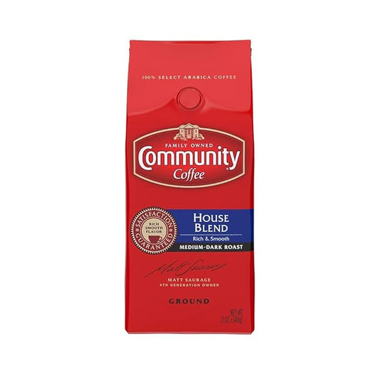 Community Coffee House Blend, Ground Coffee, Medium Dark Roast, 12 Ounce Bag (Pack of 1)
