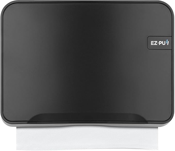 EZbrnd Wall Mount MULTIFOLD Paper Towel Dispenser for Kitchen/Bathroom/Office/RV/Airbnb, Black, 3200B-EZ