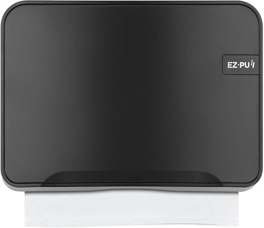 EZbrnd Wall Mount MULTIFOLD Paper Towel Dispenser for Kitchen/Bathroom/Office/RV/Airbnb, Black, 3200B-EZ