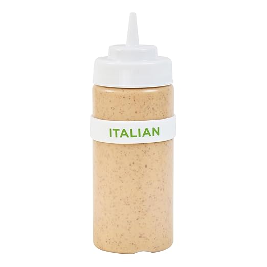 Restaurantware Silicone Squeeze Bottle Band 10 Count 2.75 Inch Dishwasher Safe Condiment Identification Band, Italian White Non-Slip Label Band for Condiment Labeling at Restaurants, Food Trucks