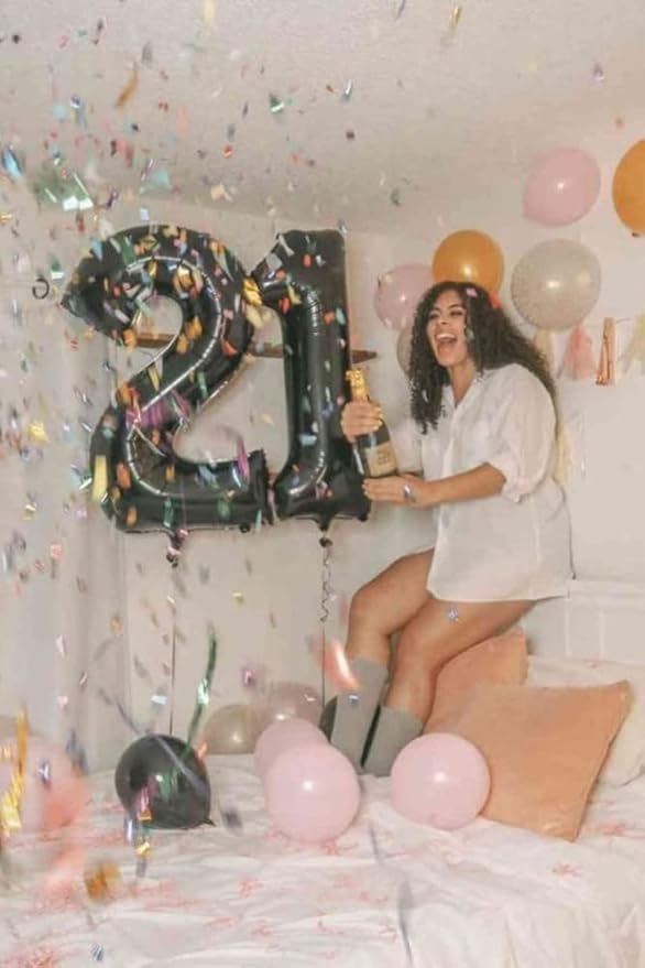 2 Numbers Balloon 40 Inch Black Two Balloon Number Birthday Decor, 2nd 12 21st Party Celebration Decorations Graduations Wedding Baby Shower